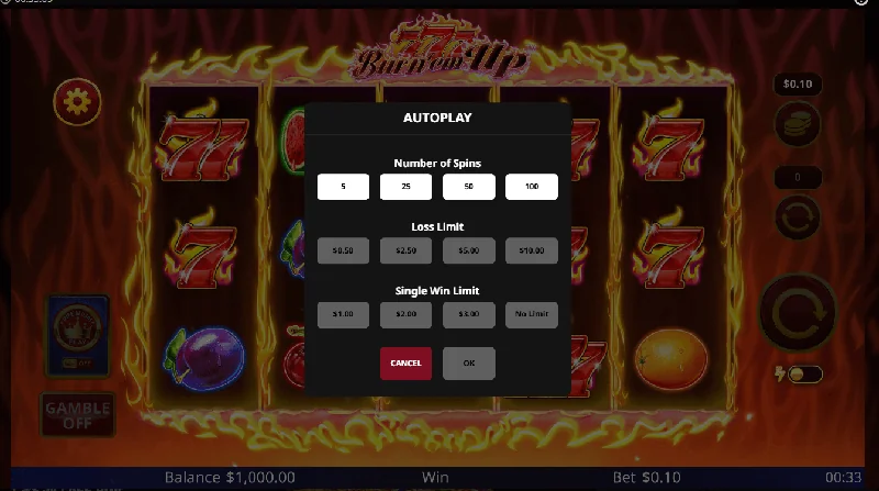 777 Burn 'Em Up -kuvakaappaus