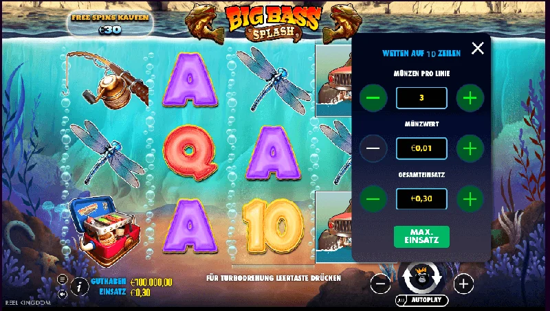 Big Bass Splash -kuvakaappaus