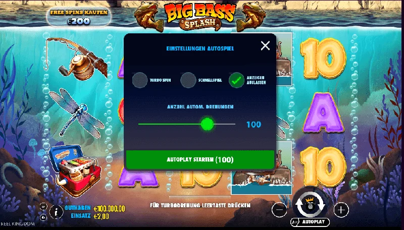 Big Bass Splash -kuvakaappaus