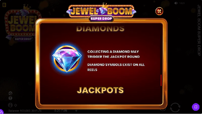 Jewel Boom Super Drop -kuvakaappaus