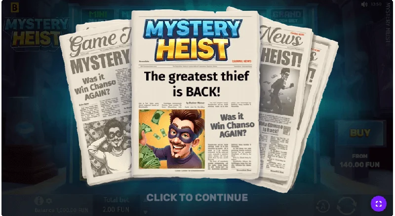 Mystery Heist -kuvakaappaus