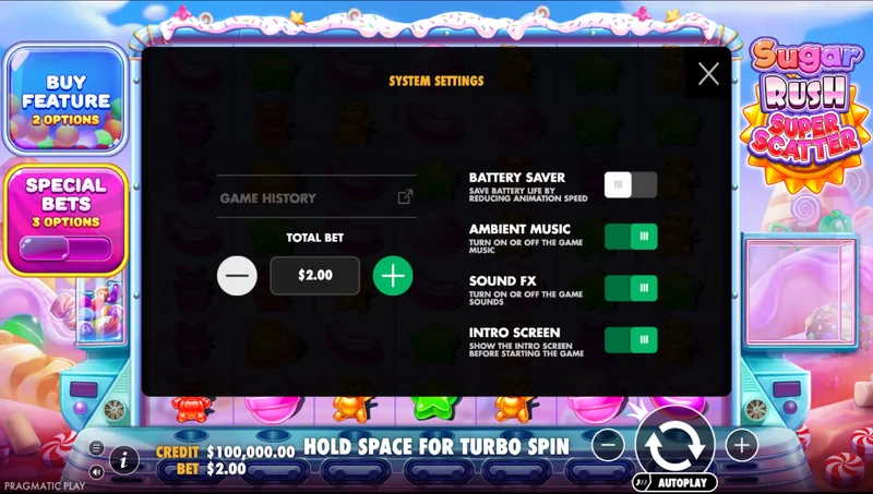 Sugar Rush Super Scatter -kuvakaappaus