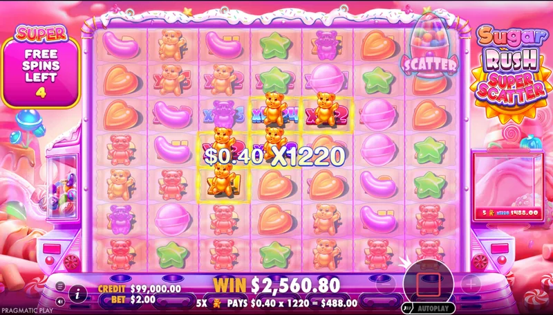 Sugar Rush Super Scatter -kuvakaappaus