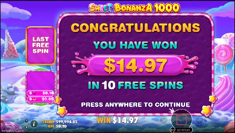 Sweet Bonanza 1000 -kuvakaappaus