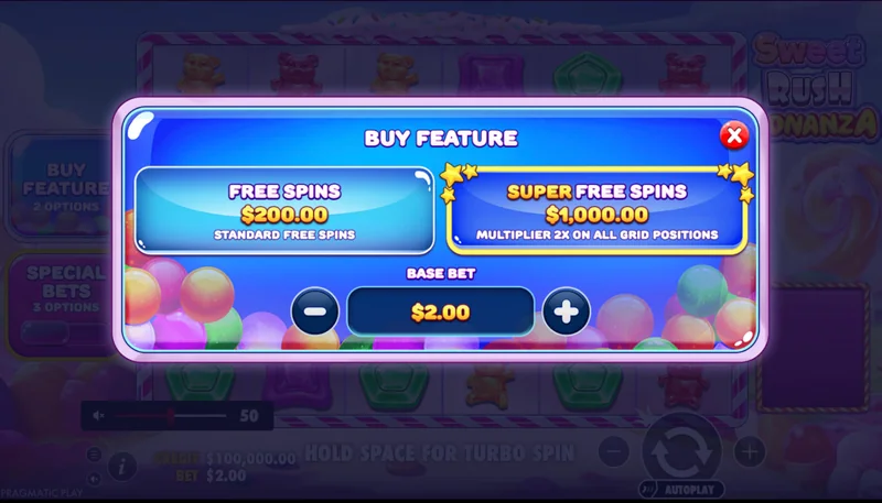 Sweet Rush Bonanza -kuvakaappaus